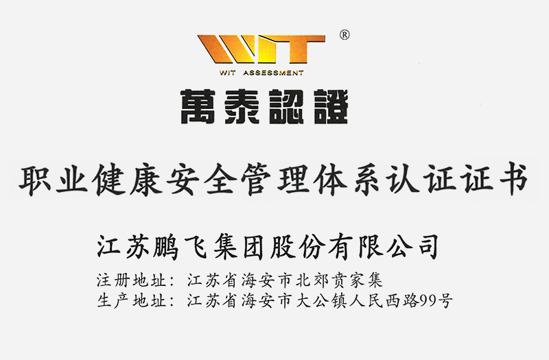 職業(yè)健康安全管理體系認證證書